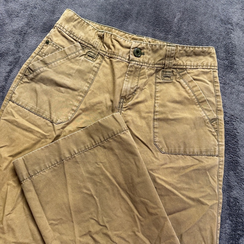 Eddie Bauer Utility Pants Womens 6 Tan Khaki Cotton Straight Leg Outdoor Cargo